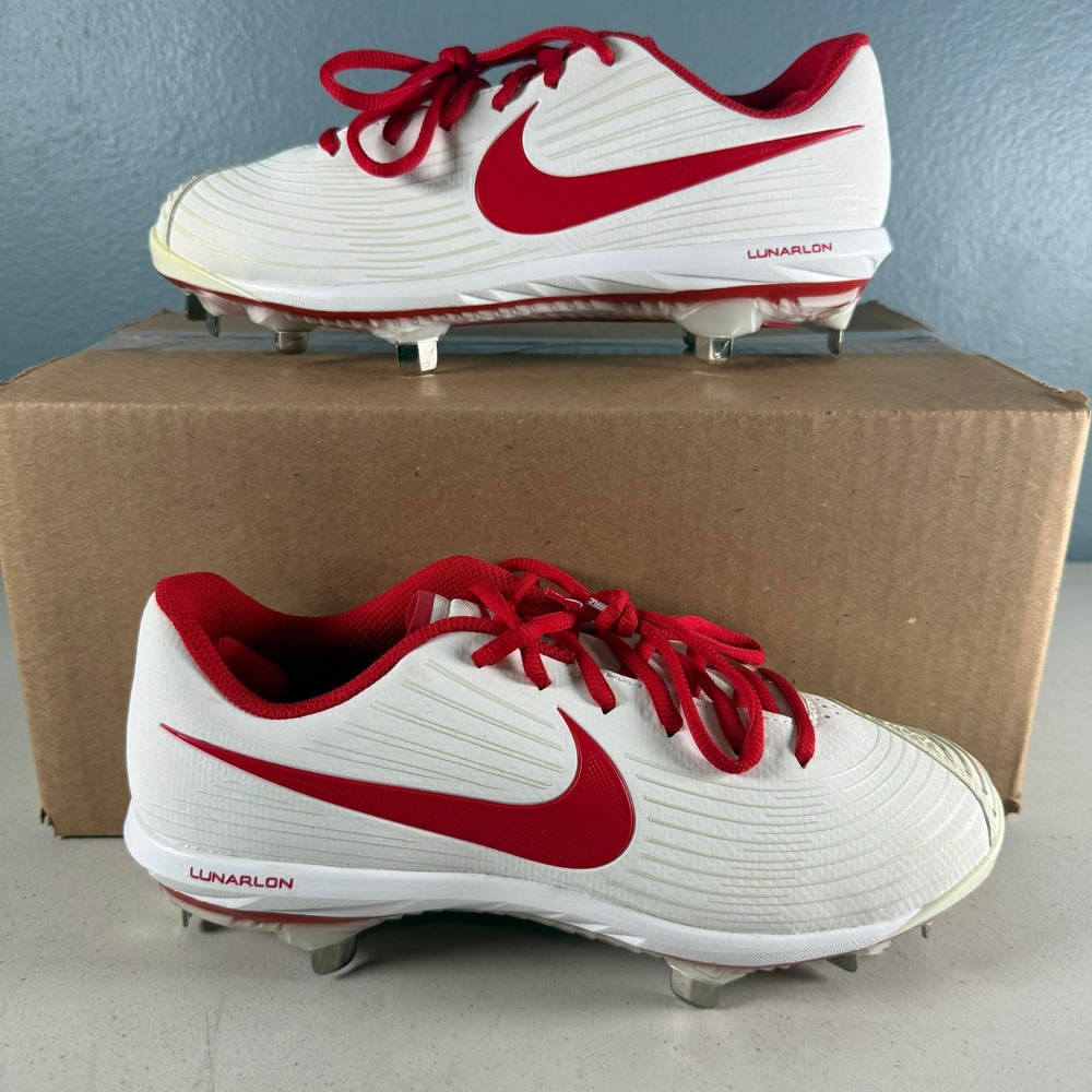 Nike Lunar Hyperdiamond 3 Pro Metal Softball Cleats White Red CD0110-107 Men 8.5